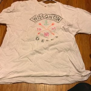 White shirt with words